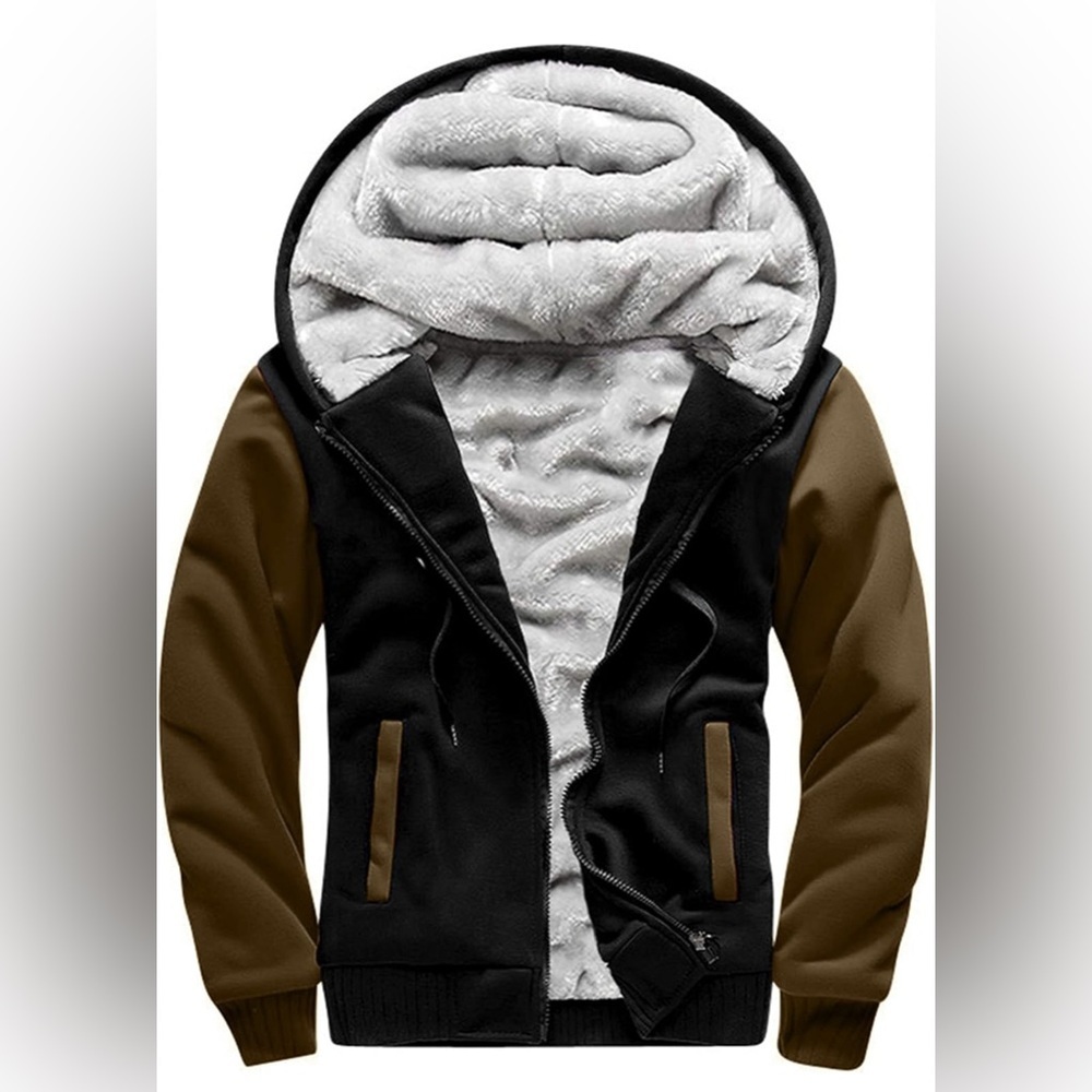 Men's Pullover Winter Workout Fleece Hoodie Jackets Full Zip Wool WarmThickCoats